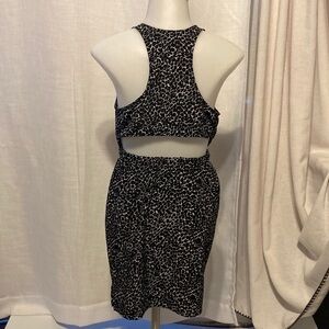 Xs reformed animal print pattern mini dress umpire waist open back